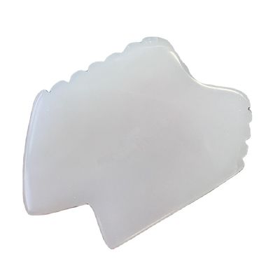 Beschikbaar Logo Natuurlijke witte jade Gua Sha Schrapen Therapie Guasha Tools voor lichaams- en gezichtsmassage met infraroodfysiotherapie