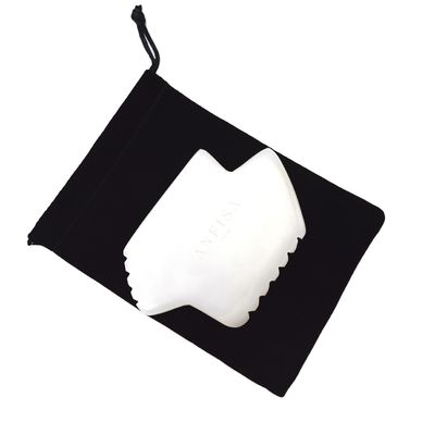 Beschikbaar Logo Natuurlijke witte jade Gua Sha Schrapen Therapie Guasha Tools voor lichaams- en gezichtsmassage met infraroodfysiotherapie