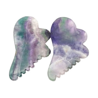 Natuurlijke regenboogfluoride met kleurrijke Gua Sha-schrapen massagetools 95*55mm
