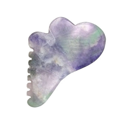 Natuurlijke regenboogfluoride met kleurrijke Gua Sha-schrapen massagetools 95*55mm