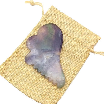Natuurlijke regenboogfluoride met kleurrijke Gua Sha-schrapen massagetools 95*55mm