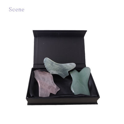 Edelsteen op maat Rozenkwarts Rood Jaspis Howliet Guasha Jade Gua Sha Gezichtsschrapen Massage Tool met Timing Control