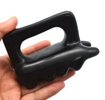 OEM ODM Beste gezichtsmassage voor persoonlijke verzorging Schoonheid Gua Sha Tool Natuurlijke Zwarte Bian Stone Guasha Borstel Body Massage