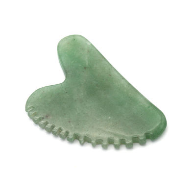 Hartvorm Groene Aventurine Guasha Massager 100% Natuurlijke Jade Aventurine Gua Sha Met Privé Label