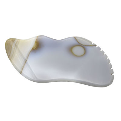 7.5*6.5cm Natuurlijk Grijs Agate Gua Sha Gereedschap voor het schrapen van Massage Massager Eigenschappen