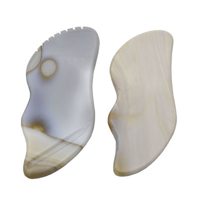 7.5*6.5cm Natuurlijk Grijs Agate Gua Sha Gereedschap voor het schrapen van Massage Massager Eigenschappen