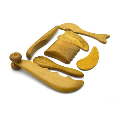 7 stuks-kit Hout Guasha Boards Boodschap Roller Tools Mooie Acupunctuur Sticks Voor schoonheid