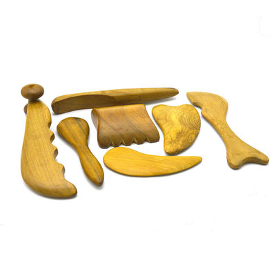 7 stuks-kit Hout Guasha Boards Boodschap Roller Tools Mooie Acupunctuur Sticks Voor schoonheid