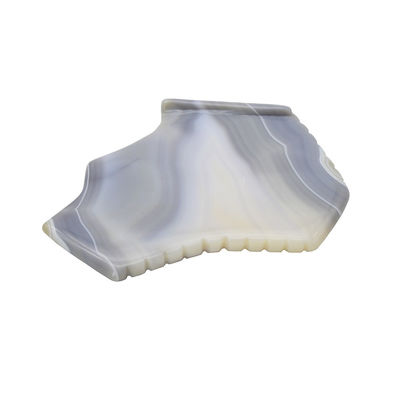 Custom Guasha Board Massage Tools Healing Stone Scraper Board Gezichtsmassage voor gezichtsverjonging Grijs Agate Gua Sha
