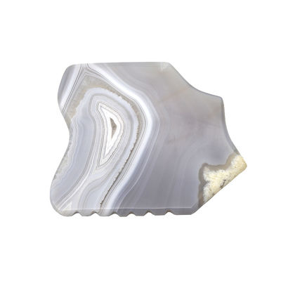 Custom Guasha Board Massage Tools Healing Stone Scraper Board Gezichtsmassage voor gezichtsverjonging Grijs Agate Gua Sha