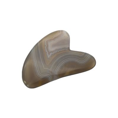 8*5*0.4cm Traditionele schrapervorm Guasha Board voor gezichtsmassage Gereedschap Grijze kleur Hart Agate Gua Sha Acupunctuur Therapie