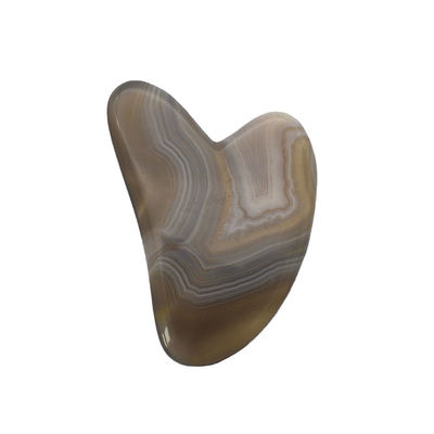 8*5*0.4cm Traditionele schrapervorm Guasha Board voor gezichtsmassage Gereedschap Grijze kleur Hart Agate Gua Sha Acupunctuur Therapie
