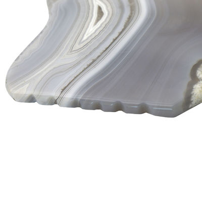 Gezondheidszorg Grijzige gestreepte agate jade gua sha steen guasha bord maatwerk massage schrapen therapie hulpmiddel voor gezicht en lichaam
