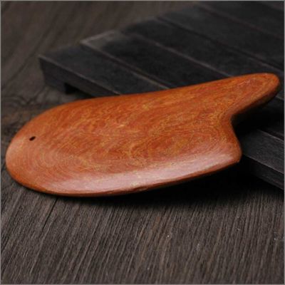 Rode Bian Steen Gua Sha Gereedschap Voor Schrapen Massager Lichaam 10,5cm*6cm*0,7cm Lengte