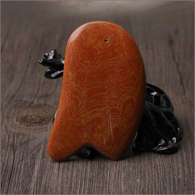 Rode Bian Steen Gua Sha Gereedschap Voor Schrapen Massager Lichaam 10,5cm*6cm*0,7cm Lengte