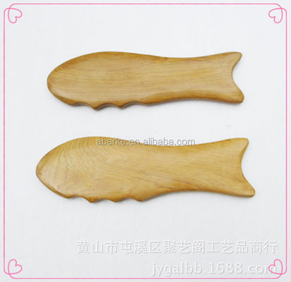 140*45mm Houten visvormige Gua Sha Tool Perfect voor massage en ontgifting