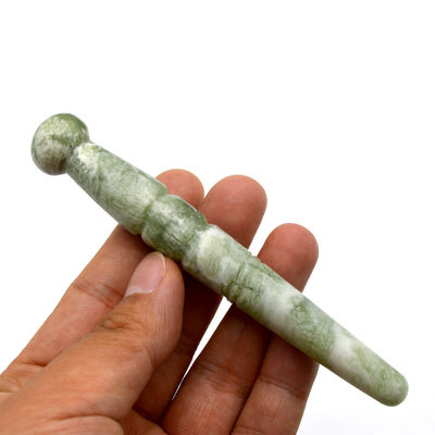 Gua Sha Massage Point Acupressure Guasha Massager Sticker Handgemaakte Natuurlijke Groene Jade Massage Stick Voor Voeten Eigenschappen