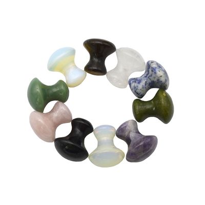 40mm Hoogte 30mm Diameter Roos kwarts Champignonvormige Gua Sha Massage Stones