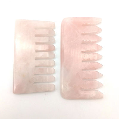 Gepersonaliseerd logo beschikbaar hoofdmassage kam Gua Sha gereedschap voor schoonheid 2024 natuurlijke roze kwarts