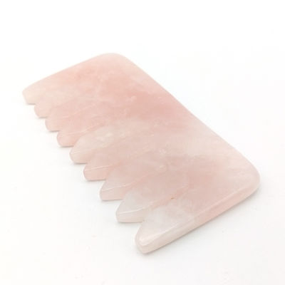 Gepersonaliseerd logo beschikbaar hoofdmassage kam Gua Sha gereedschap voor schoonheid 2024 natuurlijke roze kwarts