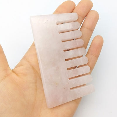 Gepersonaliseerd logo beschikbaar hoofdmassage kam Gua Sha gereedschap voor schoonheid 2024 natuurlijke roze kwarts