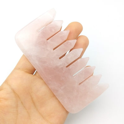 Gepersonaliseerd logo beschikbaar hoofdmassage kam Gua Sha gereedschap voor schoonheid 2024 natuurlijke roze kwarts