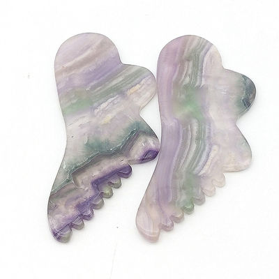 Persoonlijke gezondheidszorg 95*45mm Kleurrijke Fluoriet Gua Sha Voor gezichts- en lichaamshuid Massage Tool Voor SPA Acupunctuurbehandeling