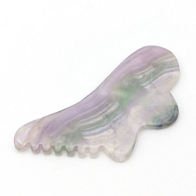 Persoonlijke gezondheidszorg 95*45mm Kleurrijke Fluoriet Gua Sha Voor gezichts- en lichaamshuid Massage Tool Voor SPA Acupunctuurbehandeling