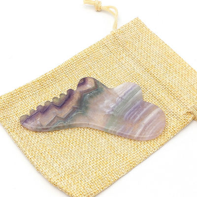 Persoonlijke gezondheidszorg 95*45mm Kleurrijke Fluoriet Gua Sha Voor gezichts- en lichaamshuid Massage Tool Voor SPA Acupunctuurbehandeling