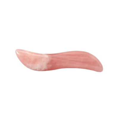 Gepolijste rozenkwarts Gua Sha massagestok 110 mm lengte voor gezichts- en acupunctuurpuntbehandeling