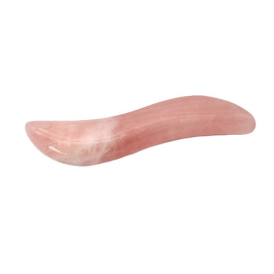 Gepolijste rozenkwarts Gua Sha massagestok 110 mm lengte voor gezichts- en acupunctuurpuntbehandeling