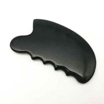 OEM ODM Natural Black Therapy Bian Stone Guasha Tools Scraping Massage Gua Sha Voor lichaam 11,5*6*0,8cm