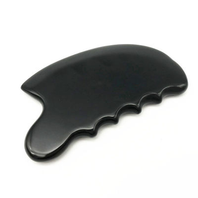 OEM ODM Natural Black Therapy Bian Stone Guasha Tools Scraping Massage Gua Sha Voor lichaam 11,5*6*0,8cm
