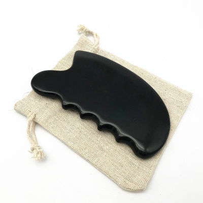 OEM ODM Natural Black Therapy Bian Stone Guasha Tools Scraping Massage Gua Sha Voor lichaam 11,5*6*0,8cm