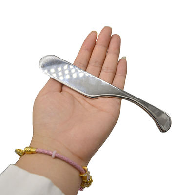15.5 * 2.5cm zilveren gua ShaScraping Massage Board Body Guasha Massage Tool Roestvrij staal schrapen gereedschappen voor pijnverlichting