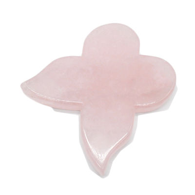 Zelf schoonheid instrument 90mm Roze vlinder Guasha Board met edelsteen Rose kwarts Gua Sha