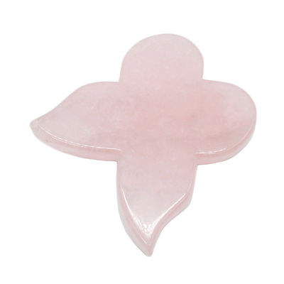 Zelf schoonheid instrument 90mm Roze vlinder Guasha Board met edelsteen Rose kwarts Gua Sha