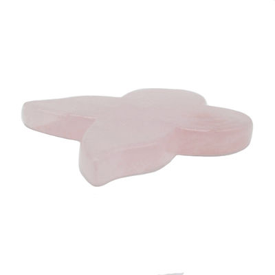 Zelf schoonheid instrument 90mm Roze vlinder Guasha Board met edelsteen Rose kwarts Gua Sha