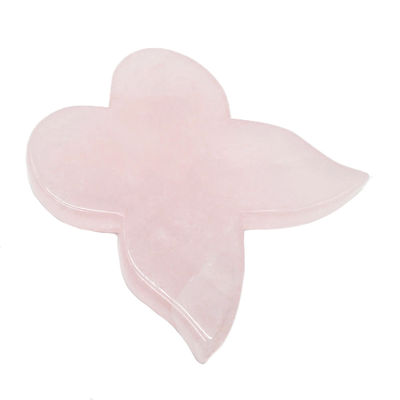 Zelf schoonheid instrument 90mm Roze vlinder Guasha Board met edelsteen Rose kwarts Gua Sha