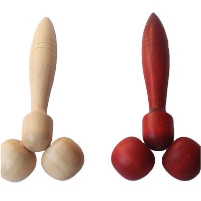 Reflexologie Hoofd-rugtherapie SPA-instrument met multifunctionele houten gezichtsmassage en muziekfunctie Rood of geel