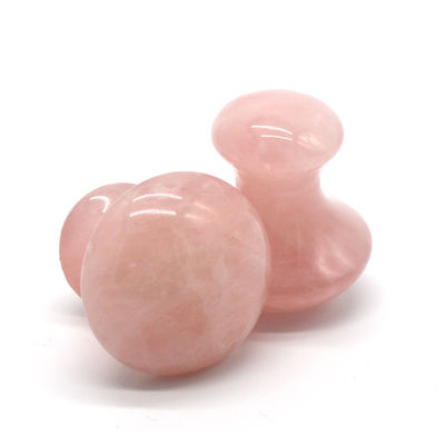 MM Grootte Rozenkwarts Massage Stone Warm Mushroom Shape Stone Massage Kit voor Spa en Beauty OEM