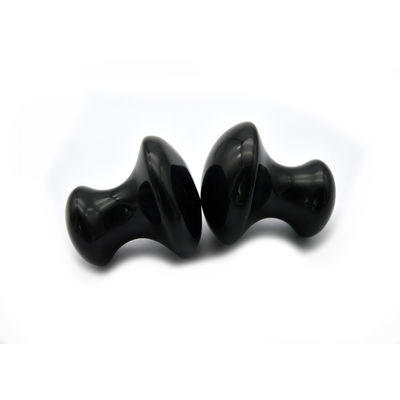 2024 Natuurlijke zwarte obsidiaan paddenstoel Guasha Beauty Massage Gua Sha Stone Voor Gezicht Lichaam Modus ABK-59