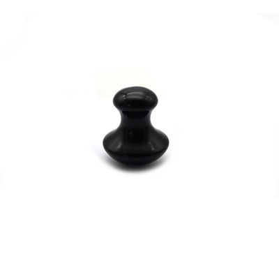 2024 Natuurlijke zwarte obsidiaan paddenstoel Guasha Beauty Massage Gua Sha Stone Voor Gezicht Lichaam Modus ABK-59