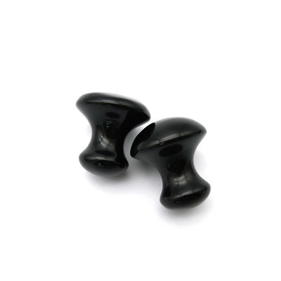 2024 Natuurlijke zwarte obsidiaan paddenstoel Guasha Beauty Massage Gua Sha Stone Voor Gezicht Lichaam Modus ABK-59
