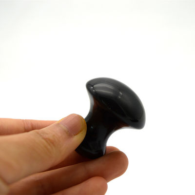 2024 Natuurlijke zwarte obsidiaan paddenstoel Guasha Beauty Massage Gua Sha Stone Voor Gezicht Lichaam Modus ABK-59