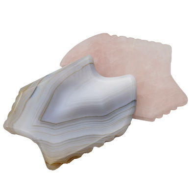 Direct verwijderen rimpels met grijze agaat Guasha Rose Quartz Gua Sha Tools Schrapen Massage Obsidian Gua Sha Steen