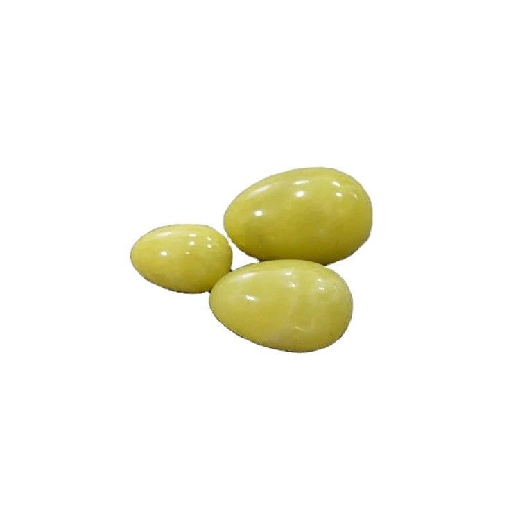 Kegel Healing Natural Yellow Olivine Quartz Jade Stone Yoni Eggs voor Vaginale Oefening Liefdesthema en hete producten