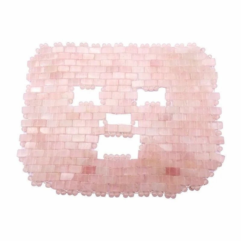 7.4 * 9.25 inch Rose Quartz Jade Mask Oogmassageur Natuursteen Gezicht Massageur Slaapmasker Voor schoonheid Massage Functie