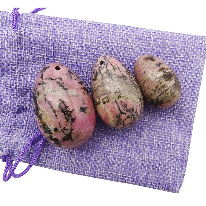 Kegel-oefening edelstenen warm jade rhodonite palmbestenen yoni eieren voor vrouwen bekken spieren training in 3 maten