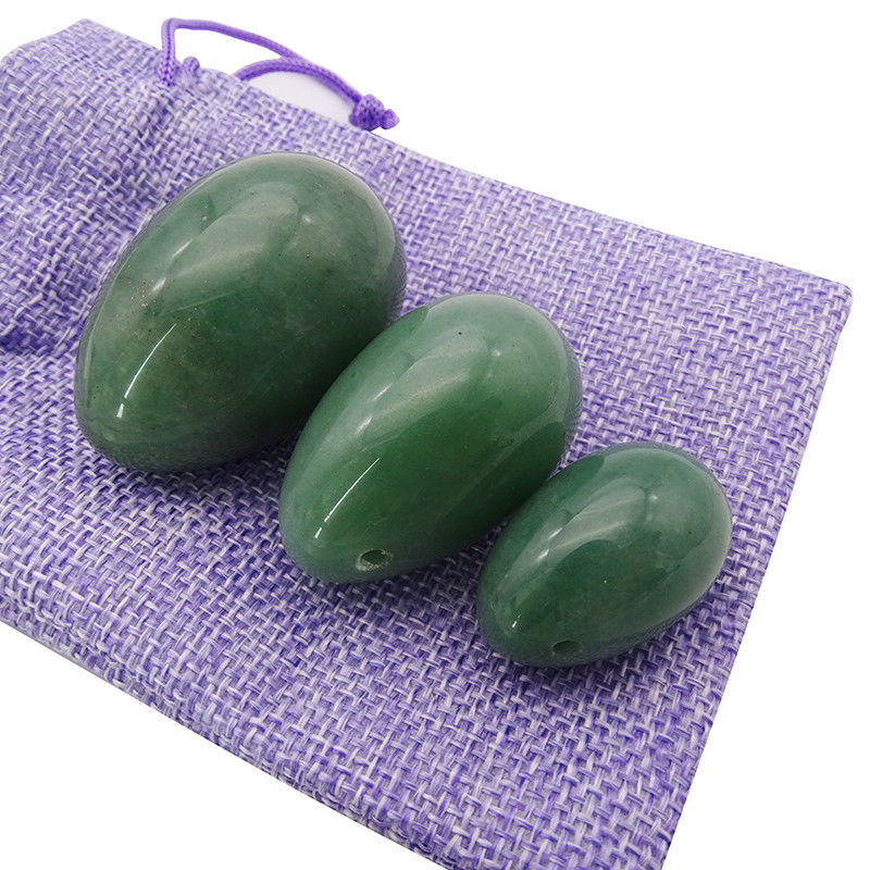 Natuurlijke jade steen Yoni eieren voor vrouwen Vagina massage en bekken spieren training 3 maten Set eigenschappen Seksproducten